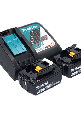 Makita DTD156RTX1 Visseuse à percussion sans fil 155Nm 18V 1/4" + 2x Batteries 5,0Ah + Chargeur + Coffret + Set d'accessoires, 74 pcs.