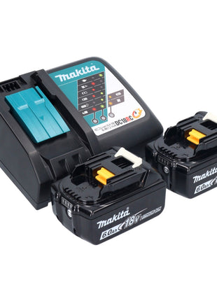 Makita DTD156RGX1 Visseuse à percussion sans fil 155Nm 18V 1/4" + 2x Batteries 6,0Ah + Chargeur + Coffret + Set d'accessoires, 74 pcs.