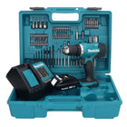 Makita DDF 453 SY1X1 Akku Bohrschrauber 18 V 42 Nm + 1x Akku 1,5 Ah + Ladegerät + 74 tlg. Zubehörset + Koffer