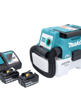 Makita DVC 750 LRF Akku Staubsauger LXT 18 V 67 mbar 7,5 l Brushless + 2x Akku 3,0 Ah + Ladegerät