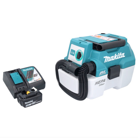 Makita DVC 750 LRM1 Aspirateur à batterie LXT 18 V 67 mbar 7,5 l Brushless + 1x batterie 4,0 Ah + chargeur