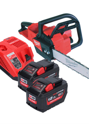 Tronçonneuse à batterie Milwaukee M18 FCHS35-122 18 V 35 cm 12,4 m/s (4933479679) + 2x batteries 12,0 Ah + chargeur