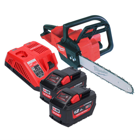 Milwaukee M18 FCHS35-122 Akku Kettensäge 18 V 35 cm 12,4 m/s ( 4933479679 ) + 2x Akku 12,0 Ah + Ladegerät