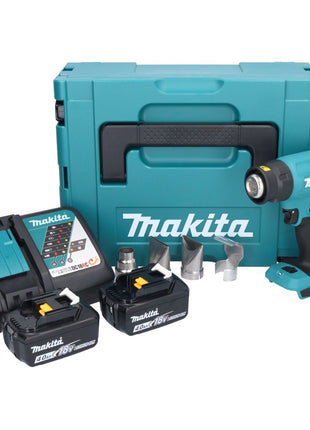 Makita DHG 181 RMJ Akku Heißluftgebläse 18 V 150 - 550°C + 2x Akku 4,0 Ah + Ladegerät + Makpac