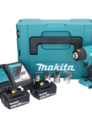 Makita DHG 181 RTJ Akku Heißluftgebläse 18 V 150 - 550°C + 2x Akku 5,0 Ah + Ladegerät + Makpac