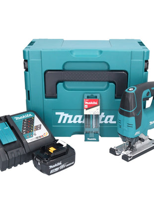 Makita DJV 182 RF1J Akku Stichsäge 18 V Brushless + 1x Akku 3,0 Ah + Ladegerät + 5 tlg. Stichsägeblatt Set + Makpac - Toolbrothers