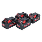 Juego de baterías Milwaukee M18 HB 5,5 4x 18 V 5,5 Ah / 5500 mAh Li-Ion High Output (4x 4932464712) con indicador de nivel de carga