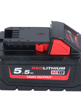 Juego de baterías Milwaukee M18 HB 5,5 4x 18 V 5,5 Ah / 5500 mAh Li-Ion High Output (4x 4932464712) con indicador de nivel de carga