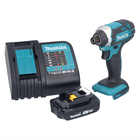 Makita DTD 152 SY1 Atornillador de impacto inalámbrico 18 V 165 Nm 1/4" + 1x batería 1,5 Ah + cargador