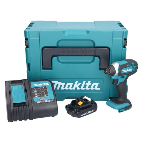 Makita DTD 152 SY1J akumulatorowy klucz udarowy 18 V 165 Nm 1/4" + 1x akumulator 1,5 Ah + ładowarka + Makpac