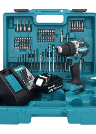 Makita DDF 484 RF1X1 Akku Bohrschrauber 18 V 54 Nm + 1x Akku 3,0 Ah + Ladegerät + 74 tlg. Zubehörset + Koffer