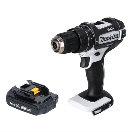 Makita DHP 482 Y1W Akku Schlagbohrschrauber 18 V 62 Nm Weiß + 1x Akku 1,5 Ah - ohne Ladegerät - Toolbrothers