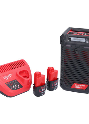 Milwaukee M12 RCDAB+-302 radio à batterie DAB+ 12 V + 2x batteries 3,0 Ah + chargeur