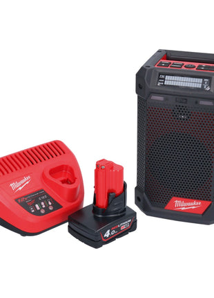 Milwaukee M12 RCDAB+-401 radio à batterie DAB+ 12 V + 1x batterie 4,0 Ah + chargeur