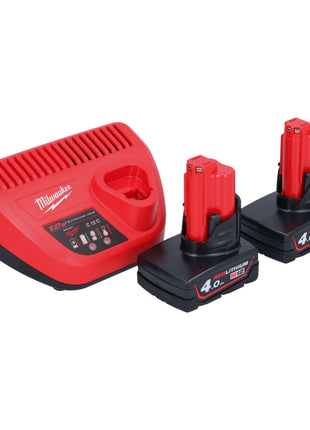 Milwaukee M12 RCDAB+-402 radio à batterie DAB+ 12 V + 2x batteries 4,0 Ah + chargeur