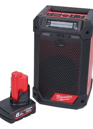 Milwaukee M12 RCDAB+-601 Akku Radio DAB+ 12 V + 1x Akku 6,0 Ah - ohne Ladegerät