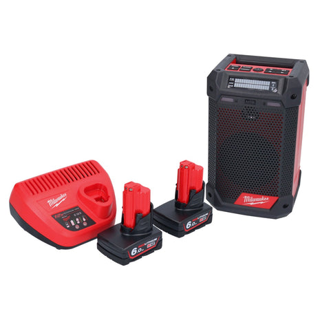 Milwaukee M12 RCDAB+-602 radio batería DAB+ 12 V + 2x baterías 6.0 Ah + cargador