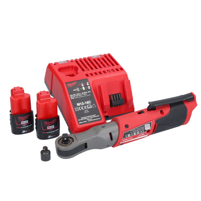Milwaukee M12 FIR38-302 Akku Ratsche 12 V 75 Nm 3/8" 1/4" + 2x Akku 3,0 Ah + Ladegerät