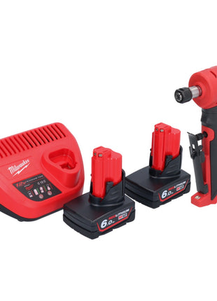 Meuleuse droite Milwaukee M12 FDGA-602 coudée 12 V 6/8 mm sans balais + 2x batterie 6,0 Ah + chargeur