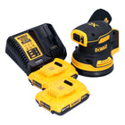 DeWalt DCW 210 D2 Akku Exzenterschleifer 18 V 125 mm Brushless + 2x Akku 2,0 Ah + Ladegerät - Toolbrothers