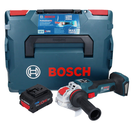 Bosch GWX 18V-15 SC Professional Meuleuse angulaire sans fil 18 V 125 mm BITURBO X-LOCK + 1x batterie ProCORE 8,0 Ah + L-BOXX - sans chargeur