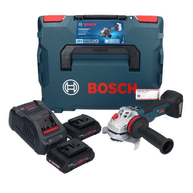 Bosch GWS 18V-10 SC Akku Winkelschleifer 18 V 125 mm Brushless + 2x ProCORE Akku 4,0 Ah + Ladegerät + L-Boxx - Toolbrothers