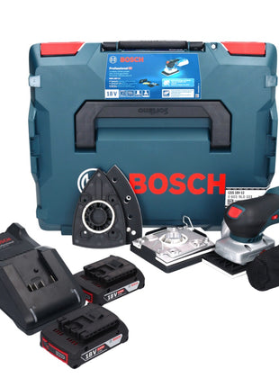 Bosch GSS 18V-13 Akku Schwingschleifer 18 V + 2x Akku 2,0 Ah + Ladegerät + L-BOXX