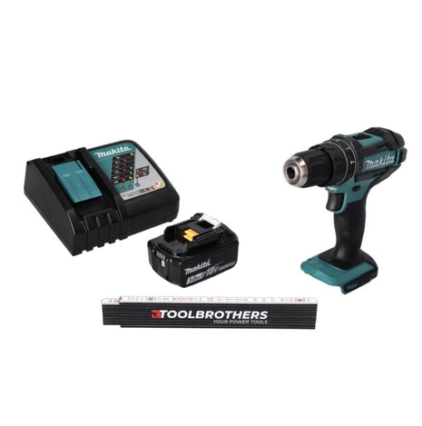 Toolbrothers mètre articulé + DHP 482 RF1 Perceuse-visseuse à percussion sans fil 18 V 62 Nm + 1x batterie 3,0 Ah + chargeur