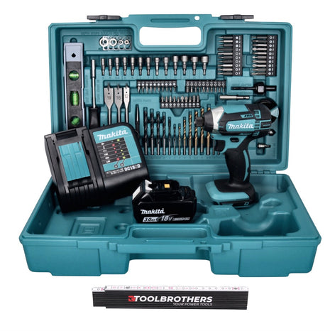 Toolbrothers Mât articulé + DTD 152 SFX5 Clé à choc sans fil 18 V 165 Nm + 1x batterie 3,0 Ah + chargeur + 101 pcs. d'accessoires + Coffret