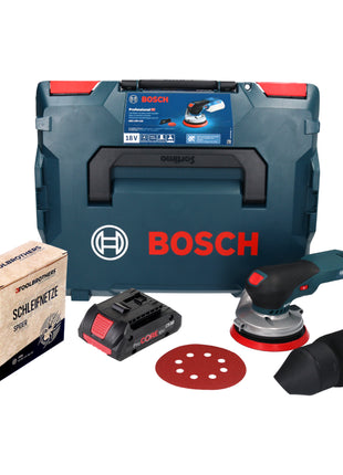 Bosch GEX 18V-125 Professional Akku Exzenterschleifer 18 V 125 mm Brushless + 1x Toolbrothers SPIDER Netzschleifmittel Set + 1x ProCORE Akku 4,0 Ah + L-BOXX - ohne Ladegerät