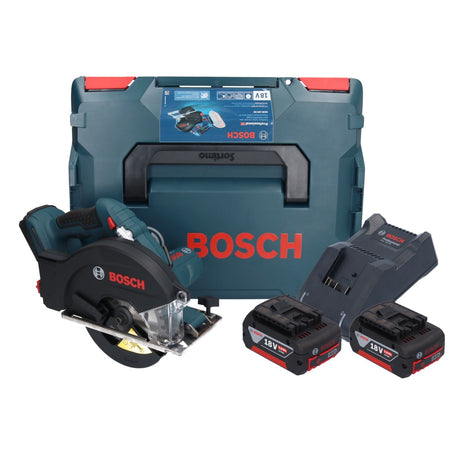 Bosch GKM 18V-50 Professional Akku Metall Handkreissäge 18 V 136 mm ( 06016B8002 ) Brushless + 2x Akku 5,0 Ah + Ladegerät + L-Boxx - Toolbrothers