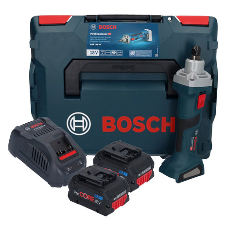 Bosch GGS 18V-20 akumulatorowa szlifierka prosta 18 V bezszczotkowa + 2x akumulator ProCORE 8,0 Ah + ładowarka + L-BOXX