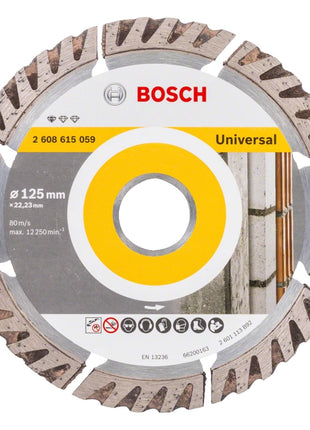 Bosch Standard for Universal Diamanttrennscheibe 125 x 22,23 mm ( 2608615059 ) für Beton, Stahl-Beton, Back-, Kalk- und Sand-Stein