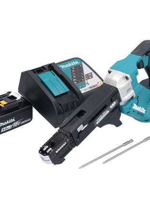 Makita DFR 551 RT1 Akku Magazinschrauber 18 V 25 - 55 mm Brushless + 1x Akku 5,0 Ah + Ladegerät - Toolbrothers