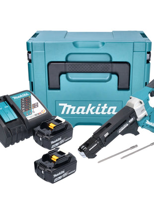 Makita DFR 551 RMJ Akku Magazinschrauber 18 V 25 - 55 mm Brushless + 2x Akku 4,0 Ah + Ladegerät + Makpac - Toolbrothers