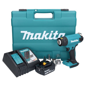 Makita DHG 181 RG1K Akku Heißluftgebläse 18 V 150 - 550°C + 1x Akku 6,0 Ah + Ladegerät + Koffer