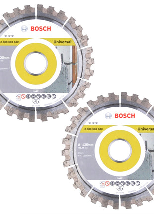 Bosch Diamant Trennscheibe Set 2x Best for Universal 125 x 22,23 mm ( 2x 2608603630 ) - Toolbrothers