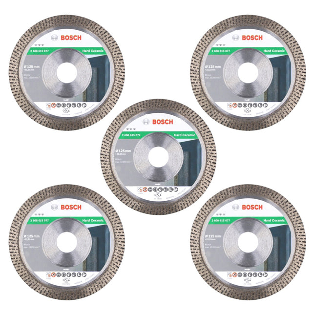 Bosch Diamant Trennscheibe Set 5x Best for Hard Ceramic 125 mm x 22,23 ( 5x 2608615077 ) - Toolbrothers