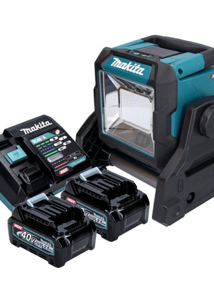 Makita ML003GD201 Projecteur de chantier LED à batterie 18 V / 40 V max 1100 lm + 2x batteries 2,5 Ah + chargeur