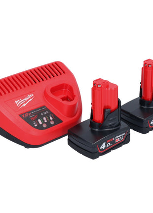 Outil rotatif à batterie Milwaukee C12 RT-402 12 V + 2x batteries 4,0 Ah + chargeur