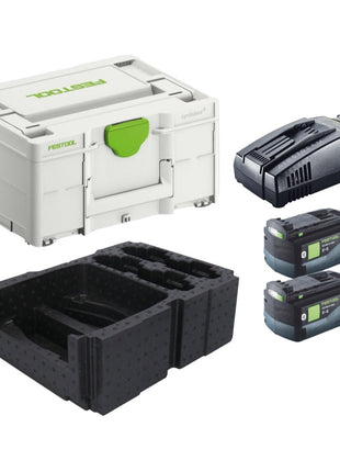 Festool Energie Set 2x BP 18 Li 5,0 ASI EU Akkupack 18 V 5,0 Ah ( 2x 577660 ) + SCA 16 Schnellladegerät 10,8 V - 18 V ( 576953 ) + Systainer - Toolbrothers