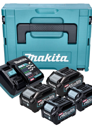 Kit de fuente de alimentación Makita 2x batería BL 4025 40 V máx. 2,5 Ah XGT + 2x batería BL 4040 40 V máx. 4,0 Ah XGT + cargador DC 40 RA + Makpac