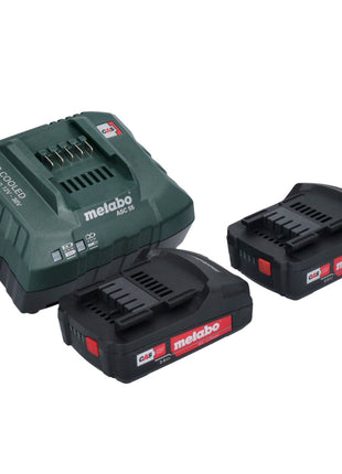 Metabo Basic Set 2x Li-Power Akkupack 18 V 2,0 Ah CAS Li-Ion Akku ( 2x 625596000 ) + ASC 55 Ladegerät AIR COOLED 12 - 36 V ( 627044000 ) - Toolbrothers