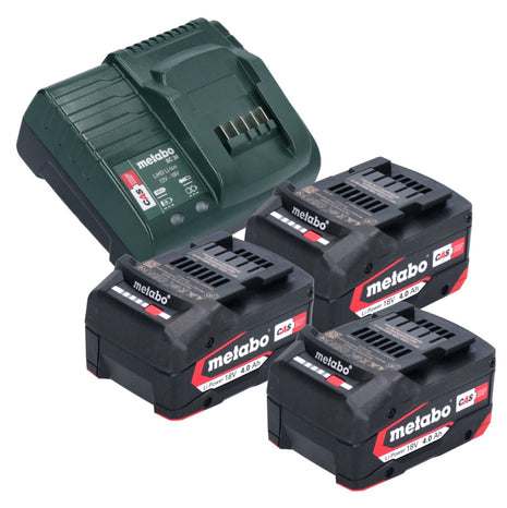 Metabo Basic Set 3x Batteries Li-Power 18 V 4,0 Ah + Chargeur Metabo SC 30 12 - 18 V