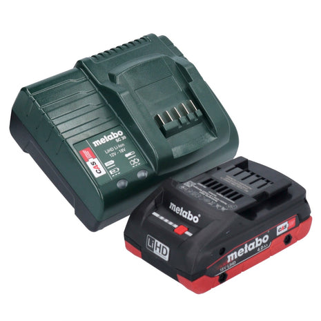 Metabo Basic Set 1x LiHD Akkupack 18 V 4,0 Ah ( 625367000 ) + Metabo SC 30 Ladegerät 12 - 18 V ( 316067840 ) - Toolbrothers