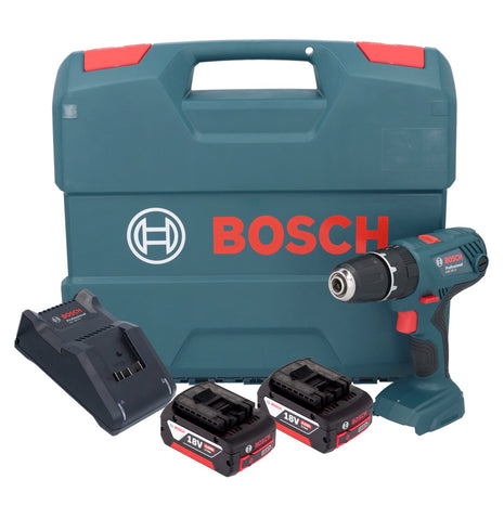 Taladro percutor inalámbrico Bosch GSB 18V-21 18 V 55 Nm + 2x baterías 4,0 Ah + cargador + maletín L