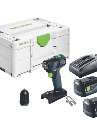 Festool TXS 18-Basic Akku Bohrschrauber 18 V 40 Nm Brushless + 2x Akku 5,0 Ah + Ladegerät + Systainer - Toolbrothers