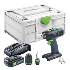 Festool T 18+3 Basic Akku Bohrschrauber 18 V 50 Nm Brushless + 1x Akku 3,0 Ah + Ladegerät + Systainer