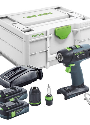 Festool T 18+3 Basic Akku Bohrschrauber 18 V 50 Nm Brushless + 2x Akku 3,0 Ah + Ladegerät + Systainer - Toolbrothers