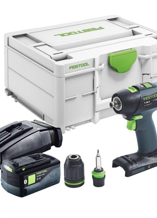 Festool T 18+3 Basic Akku Bohrschrauber 18 V 50 Nm Brushless + 1x Akku 5,0 Ah + Ladegerät + Systainer - Toolbrothers